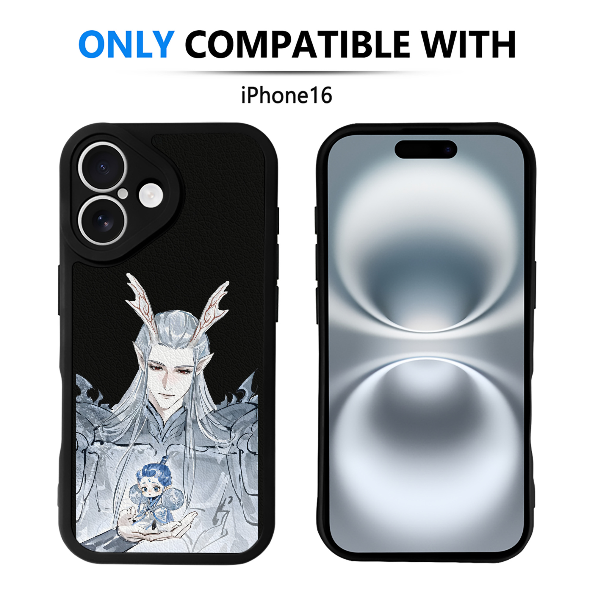 （画像用） Ne Zha 2 ナタ 魔童の大暴れ 【iPhone 16シリーズ対応】シリコンスマホケース（レザー調） 材質：シリコン